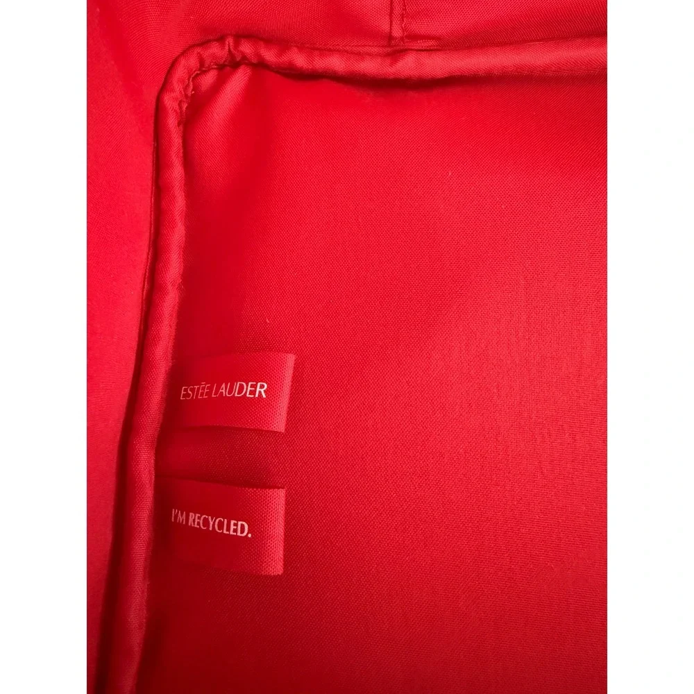 Estee Lauder Red Velvet Zip‎ Cosmetic Makeup Bag Organizer